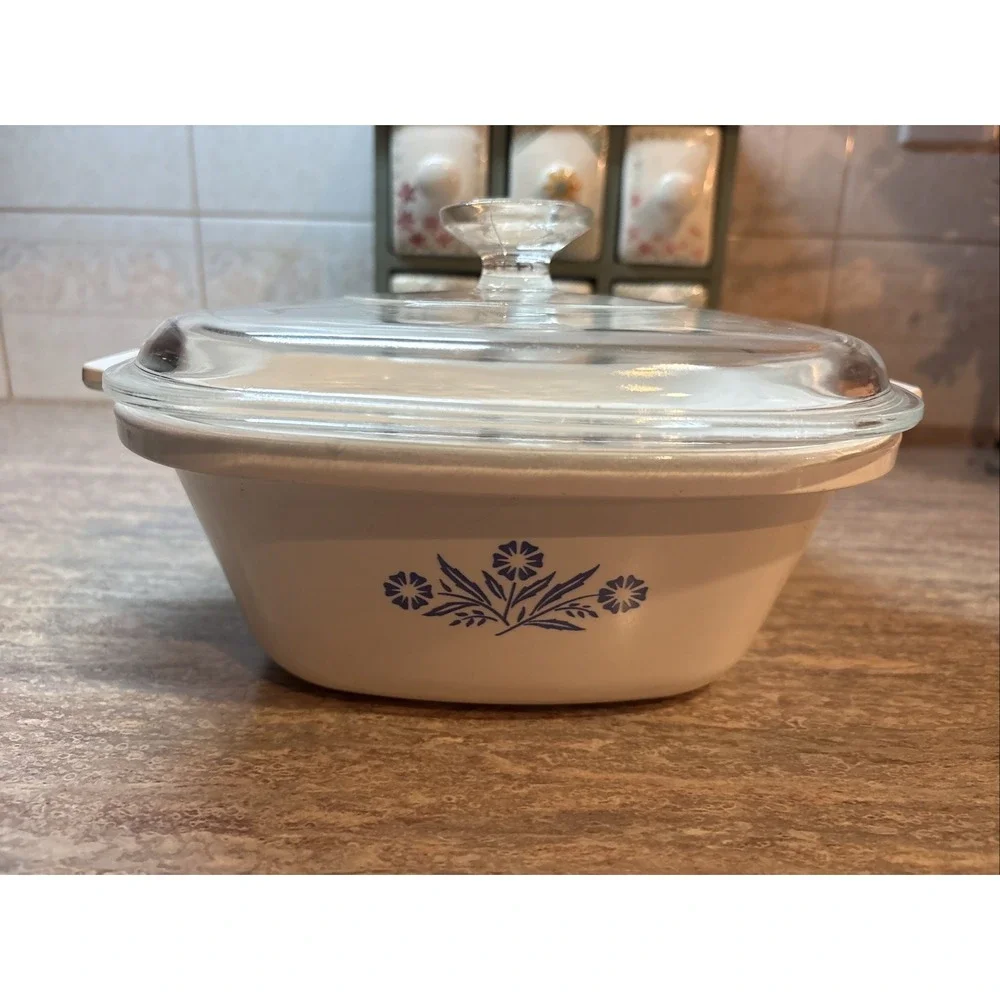 Vintage Corning Ware Double Boiler Insert P-17-B Casserole/Lid Blue Cornflower